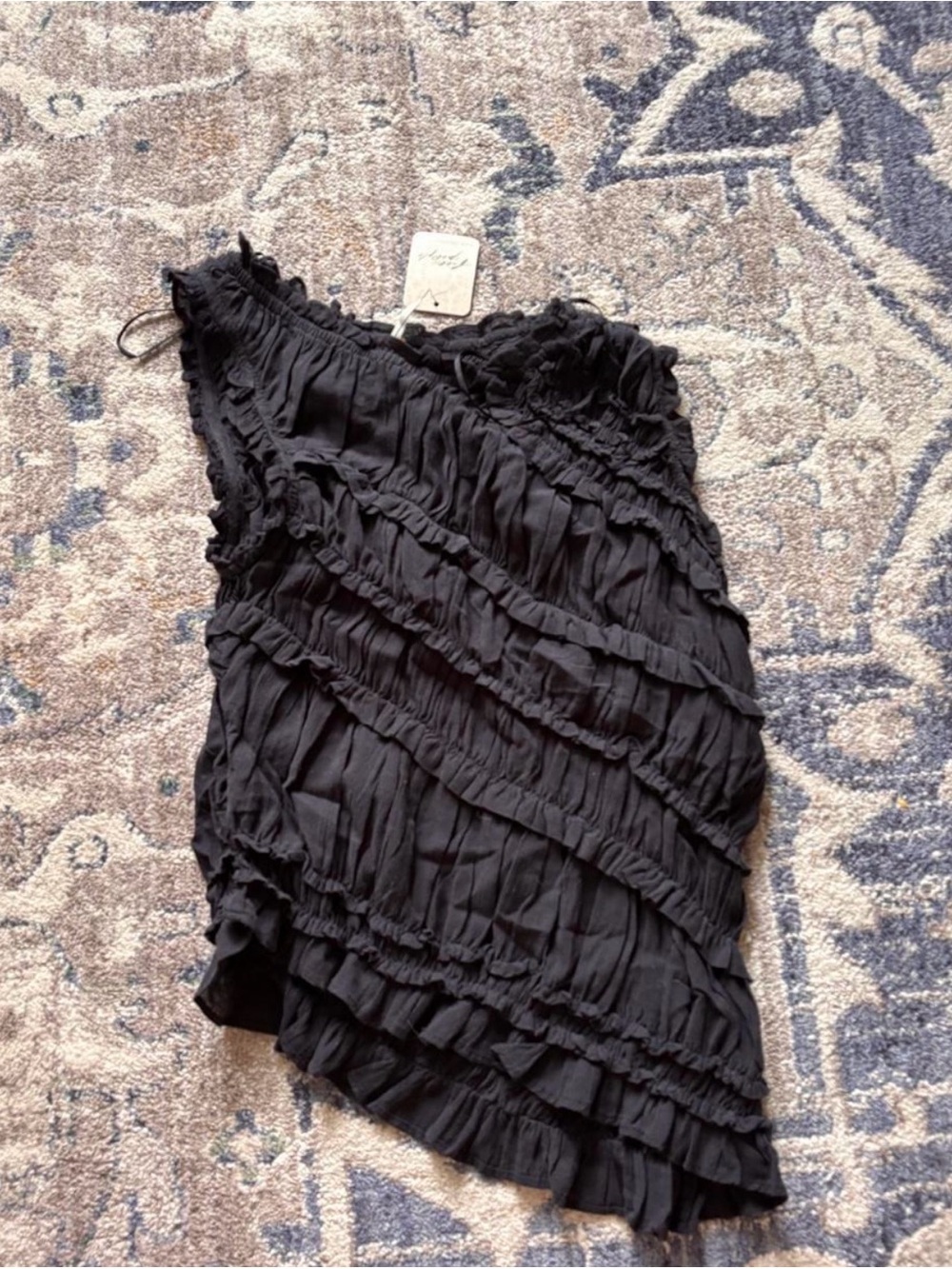 Free People Ruffle Asymmetrical Tank